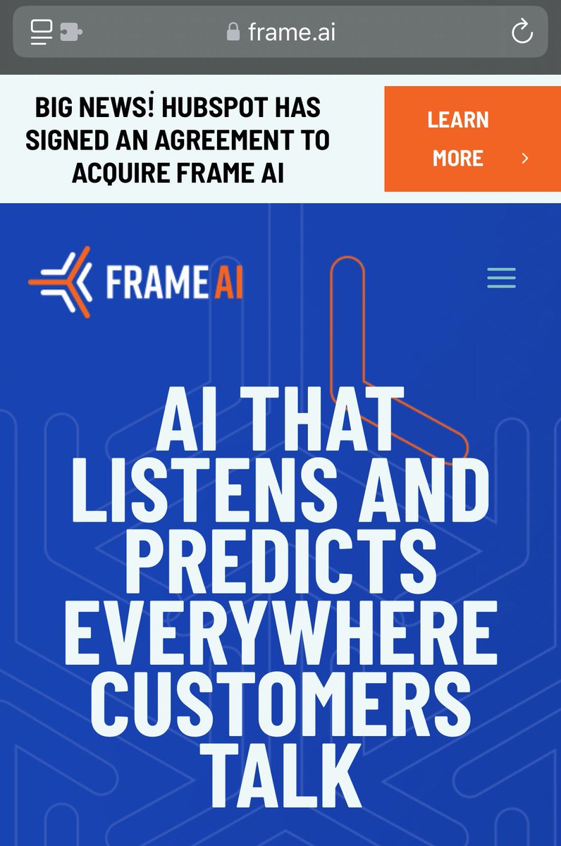 metaverse_gym's tweet photo. 🚨 This is Huge 🚨
HubSpot acquires https://t.co/Os02YmXQ49 to elevate the future of customer experiences with advanced #AiAgents 🤖🔥
This is a game-changer in AI innovation—stay tuned!
#AI #Acquisition #TechNews #HubSpot #FrameAI https://t.co/FtPjnnNd3i