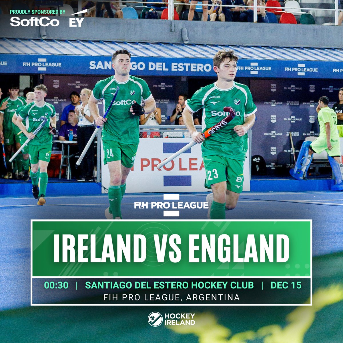 FIH PRO LEAGUE: IRELAND VS ENGLAND ☘️

We meet England again tonight in what promises to be another epic. A day of rest yesterday means the team are primed and ready for this massive game.

Watch the team live by visiting fih.hockey, and make sure to follow our