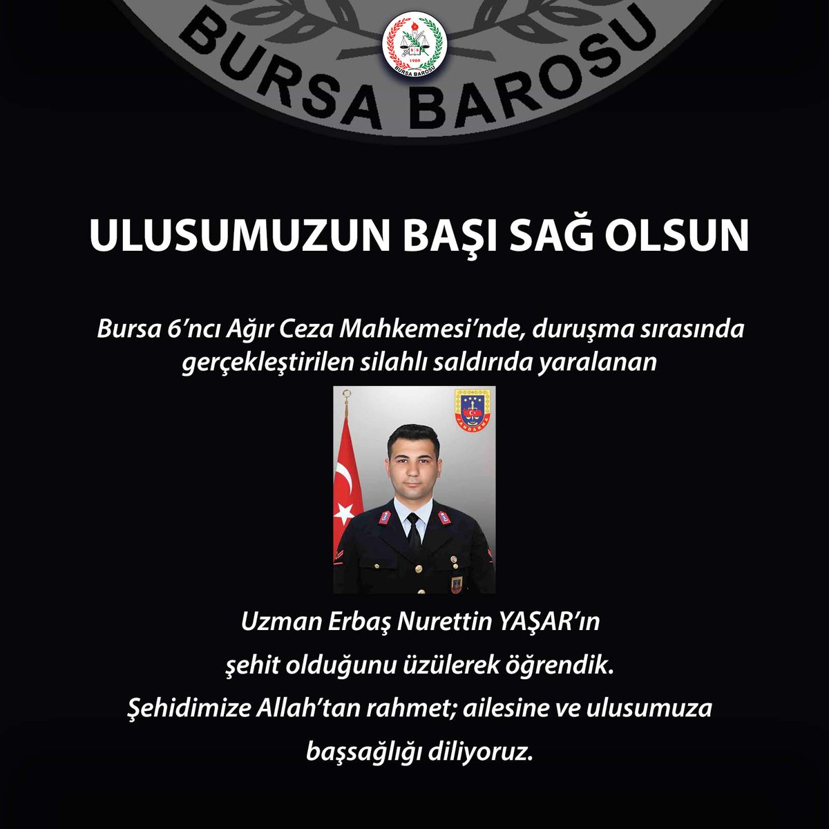 #BursaAdliyesi #şehit