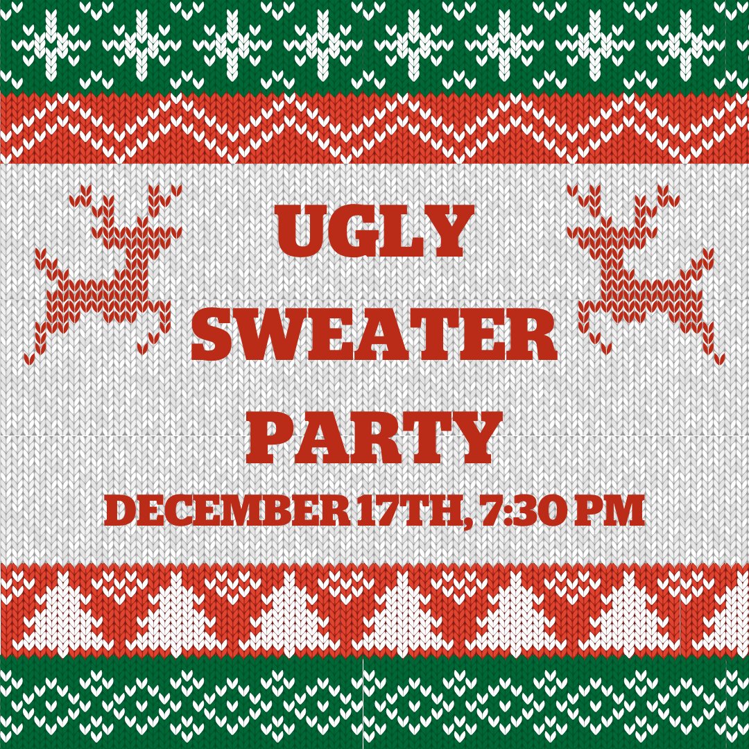 You're invited to our #UglySweaterParty on Tuesday, December 17th, at 7:30 PM! Rock your most fabulously tacky sweater and our staff decide who wears it best—the winner will score a gift card to #alehousecolumbia! #hocomd #columbiamd #explorehocomd #howardcounty #howardcountymd