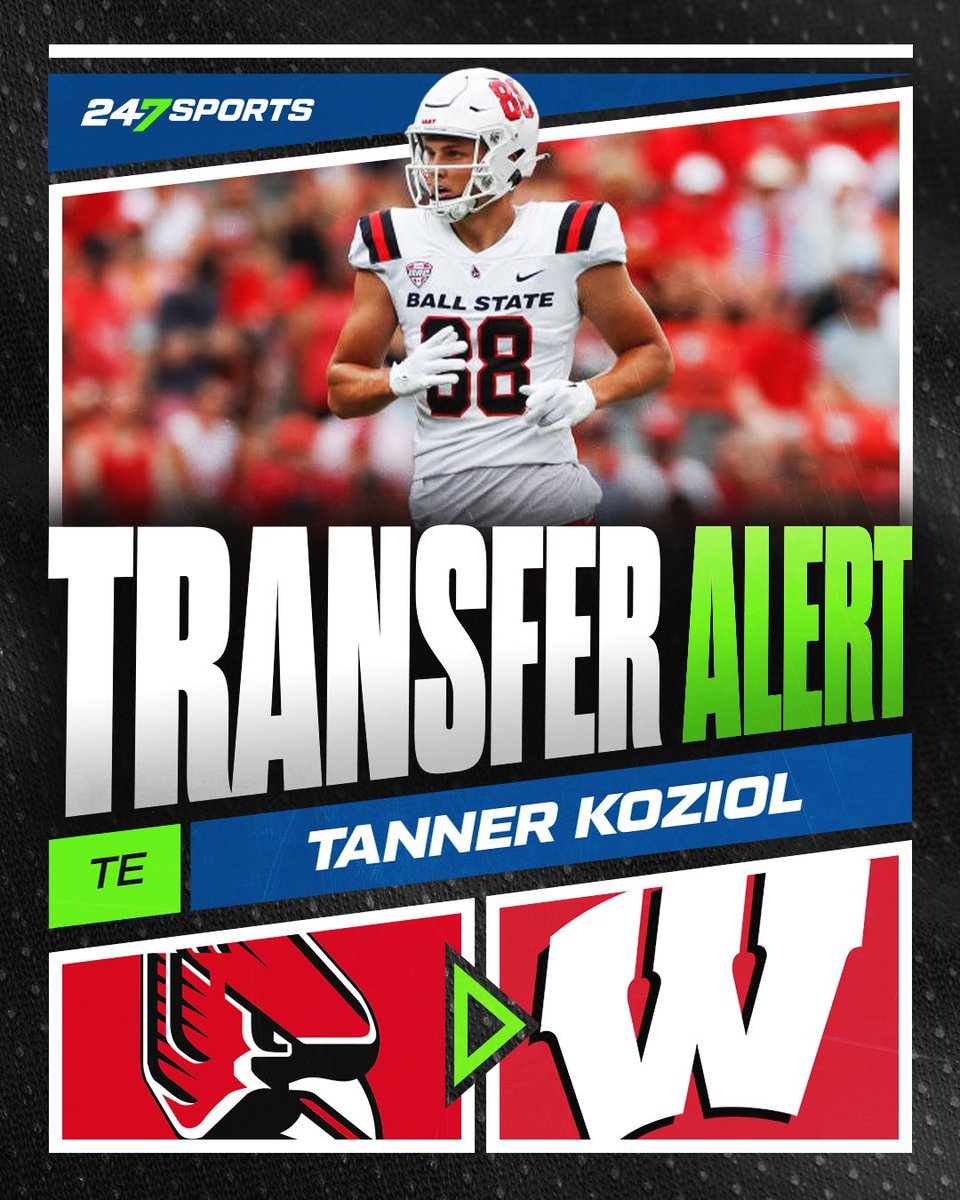 Nick Osen (@therealnickosen) on Twitter photo MAJOR BREAKING: Four-star transfer TE Tanner Koziol has committed to Wisconsin, per <a href="/PeteThamel/">Pete Thamel</a> #Badgers
247Sports.com/college/Wiscon… MAJOR BREAKING: Four-star transfer TE Tanner Koziol has committed to Wisconsin, per <a href="/PeteThamel/">Pete Thamel</a> #Badgers
247Sports.com/college/Wiscon…