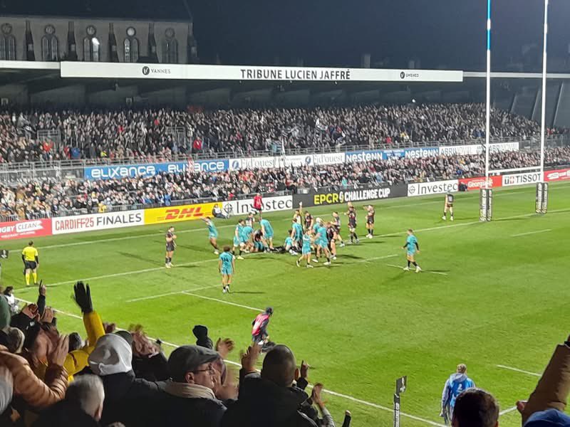 Première victoire européenne face à Gloucester ce soir 🔥Ici c’est la Rabine ! 💪 <a href="/RugbyClubVannes/">Rugby Club Vannes</a> #vannes #rugby #challengecup #bretagne