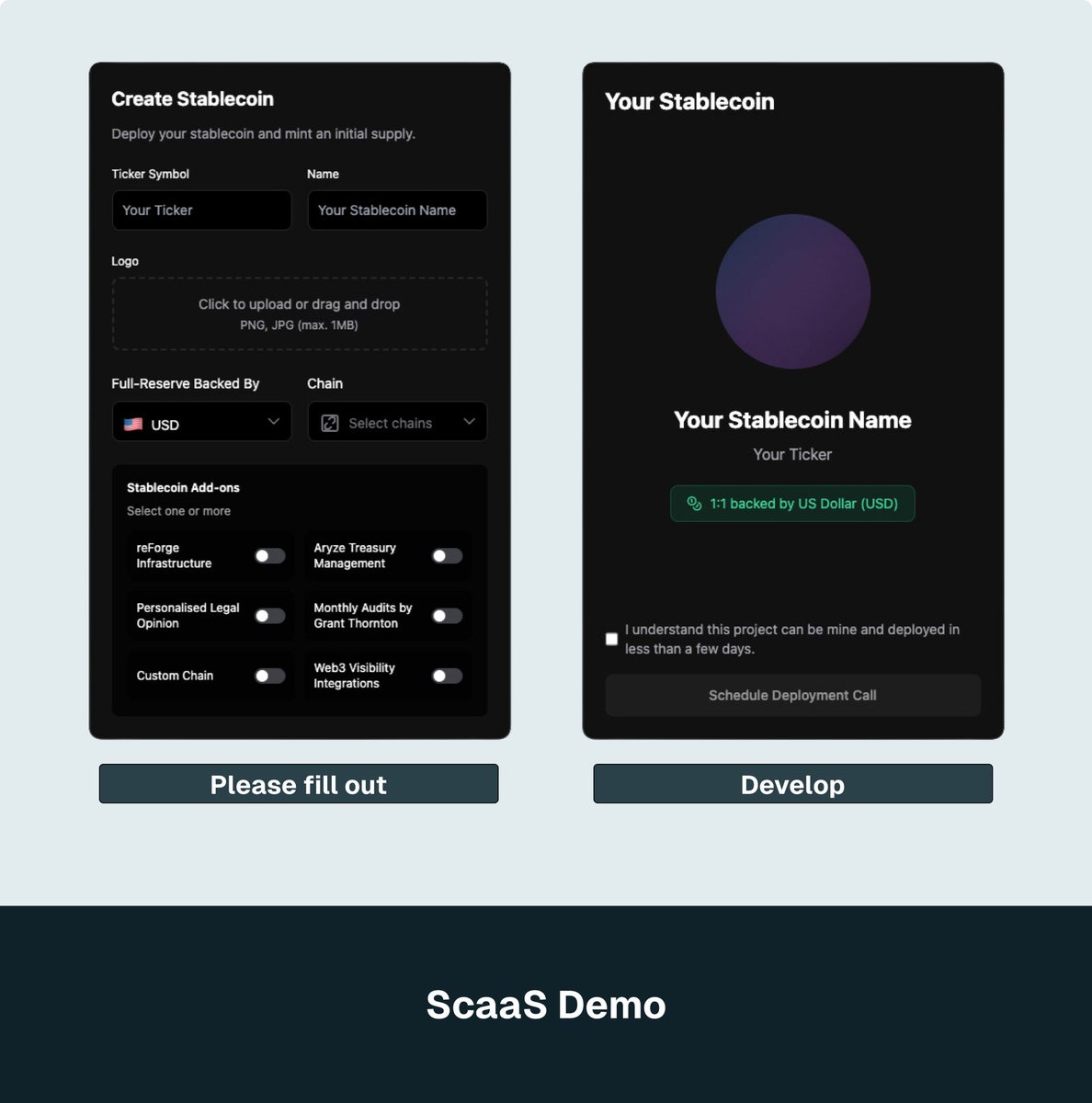 AryzeOfficial's tweet photo. Stablecoins are revolutionizing finance, but creating and managing them is no easy task.
At Aryze, we’ve built Stablecoin-as-a-Service (#SCaaS) to simplify the process.
Here’s how we’re making #stablecoins more accessible, compliant, and impactful 🧵👇 https://t.co/3TUCeXj6zj