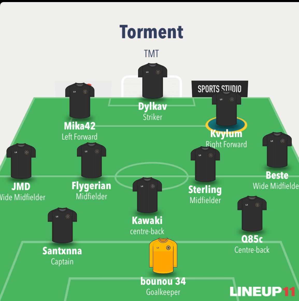 Team sheet for tonight French cup 🇫🇷

Kick Off ⏱️: 9:30 

Stream 🎥: twitch.tv/santxnna187