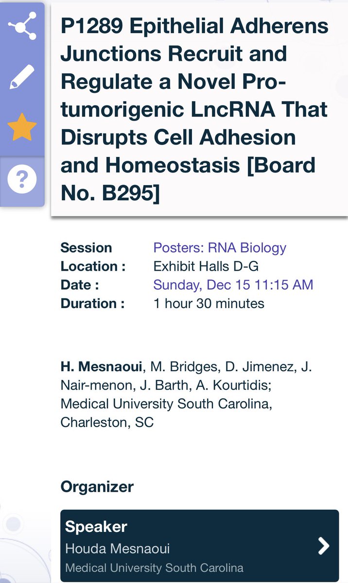 So proud of Houda Mesnaoui <a href="/MrslncRNA/">Houda mesnaoui</a> that gave a killer talk at the #CellBio2024 meeting! Her poster is on Sunday, come check it if you are at the meeting.