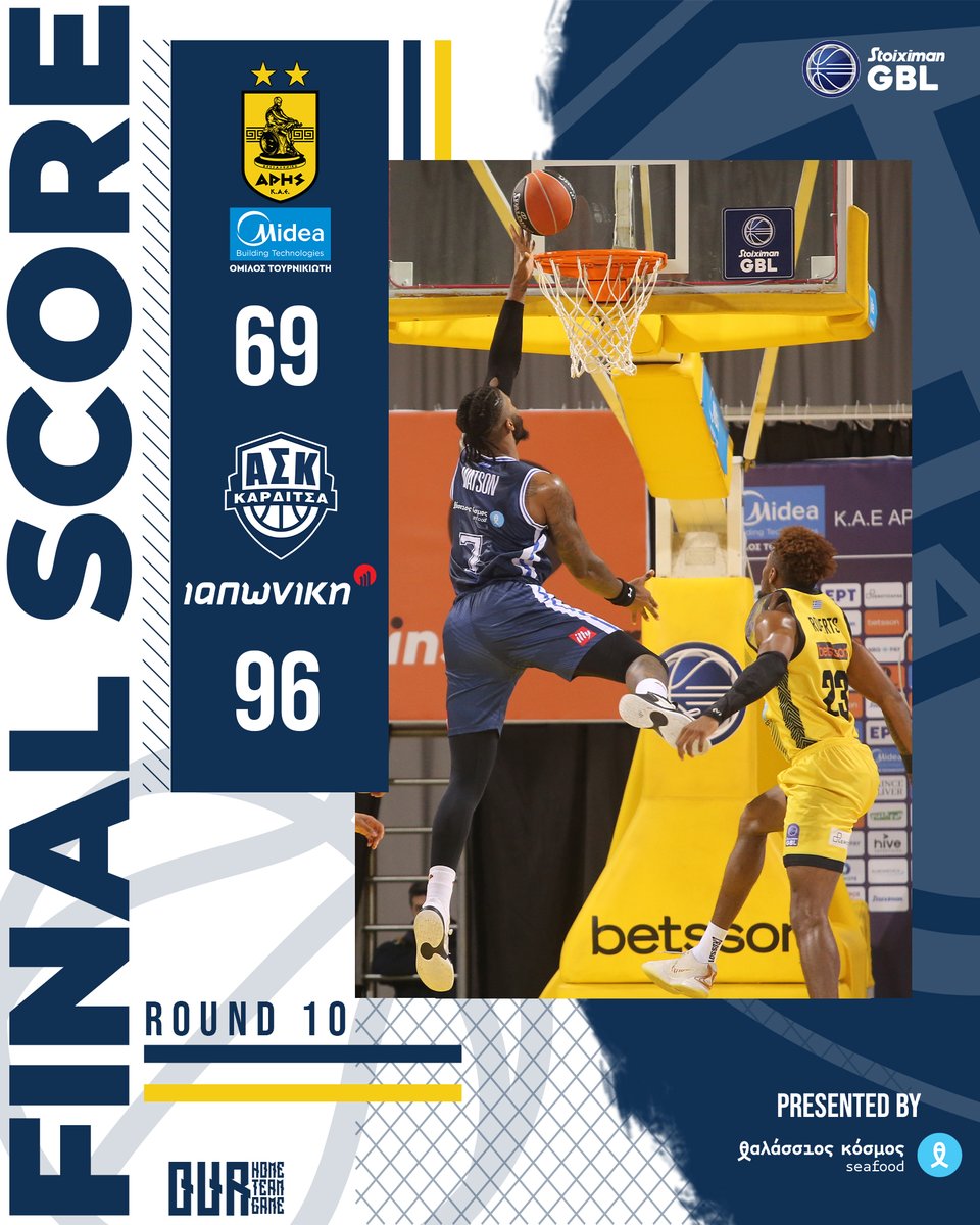 askarditsas's tweet photo. 🏀 @ARISBCgr - @askarditsas
🏆 Round 10 - GBL
Final Score: 69 - 96
.
.
.
#StoiximanBasketLeague #AskForMore #ask #askarditsas #karditsa #basketball #basketleague #basketballishere #buildingourlegacy #ourhomeourteamourgame https://t.co/DruFe182nn