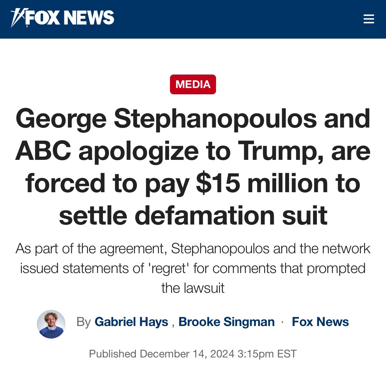 Stephanopoulos Apologizes Stephanopoulos Says Trump Contributed To