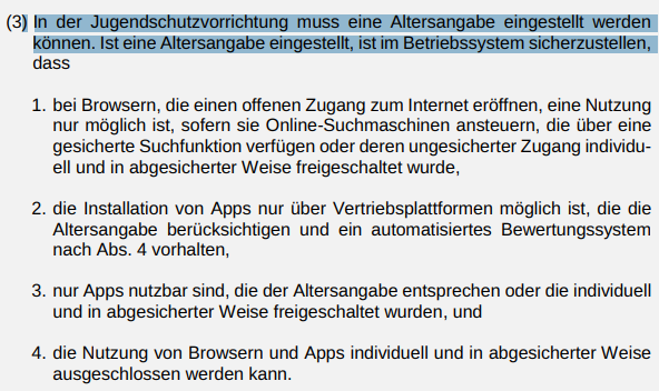 Vorname0Ziffern's tweet photo. #breaking #eilt

Die 6. Neufassung des Jugendmedienschutz-Staatsvertrags (#JMStV) enthält einige Änderungen, die es praktisch unmöglich machen, PCs im herkömmlichen Sinne zu nutzen. #Linux dürfte in D gar nicht mehr angeboten werden.

https://t.co/rM9ZM2CNap https://t.co/mPgwWczV4X