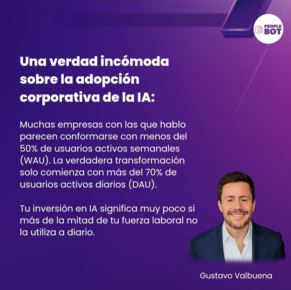 ¿Está tu organización maximizando su inversión en IA?

#InteligenciaArtificial #TransformaciónDigital #FuturoDelTrabajo #AIenHR #PeopleBot