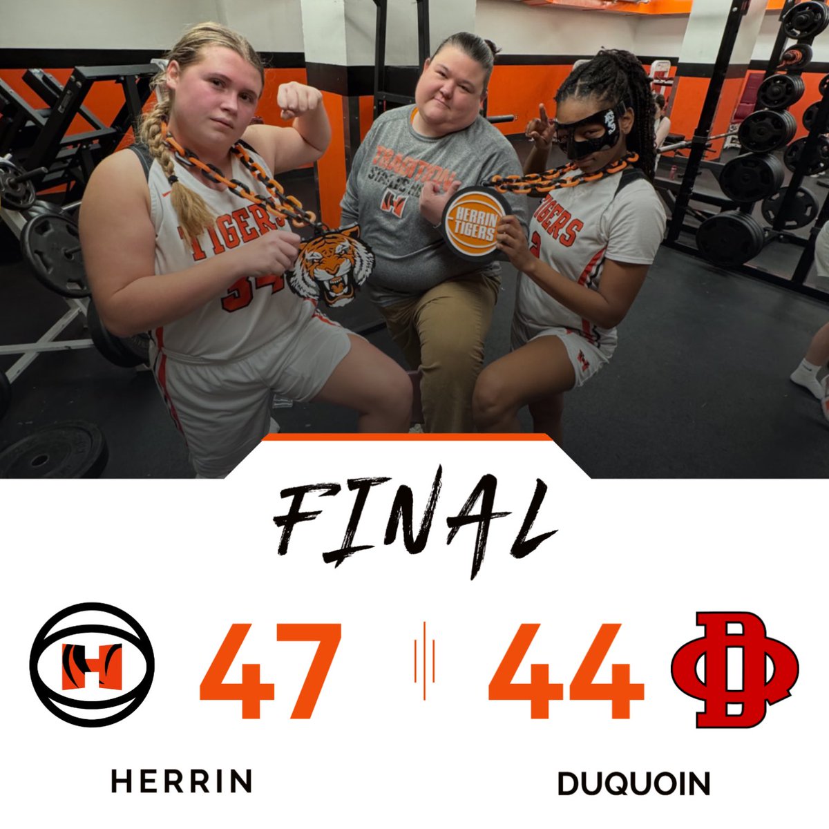Lady Tigers bounce back from Thursday nights loss with a win over DuQuoin today!