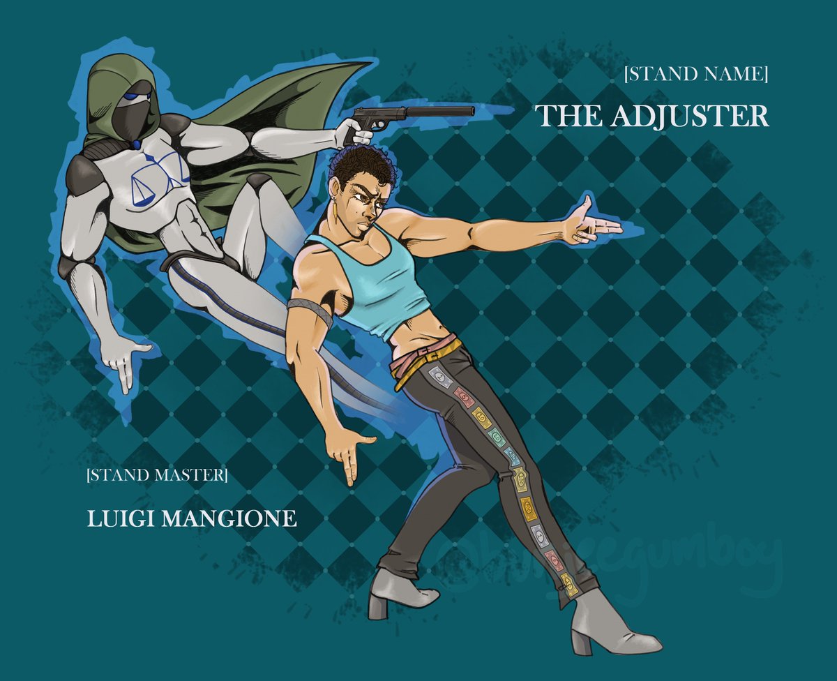 bunjeegumboy's tweet photo. Stand name: The Adjuster
Stand ability: Deny Defend Depose
#JJBA #LuigiMangione https://t.co/Ztz8R53VaZ
