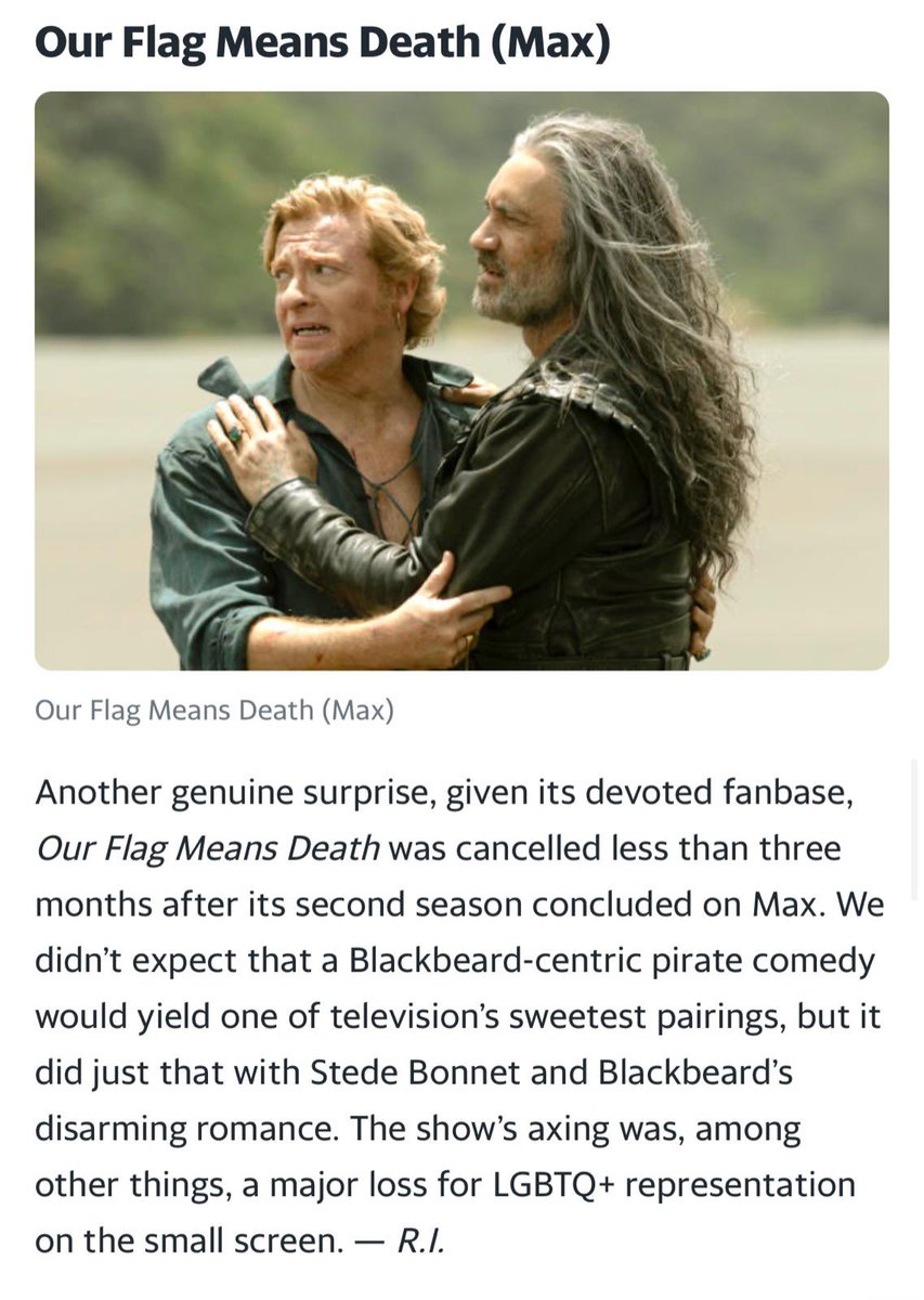 adoptourcrew's tweet photo. “We didn’t expect that a Blackbeard-centric pirate comedy would yield one of television’s sweetest pairings, but it did just that. The show’s axing was, among other things, a major loss for LGBTQ+ representation on the small screen.” — @TVLine 

🔗 https://t.co/ZGu76G7ouS https://t.co/iwGlxnTh12