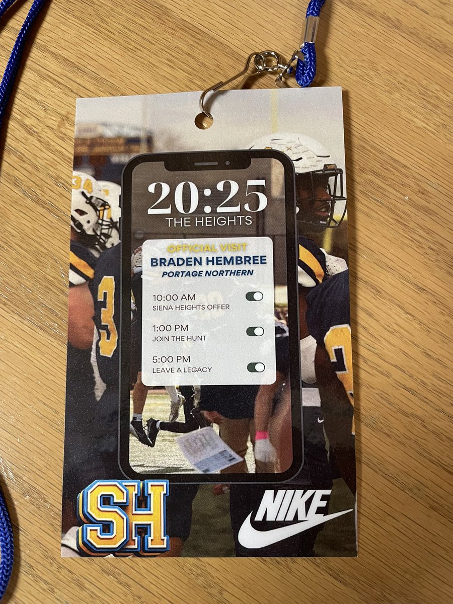 Braden Hembree (@hembreebraden) on Twitter photo After a great visit and conversation with <a href="/CoachKohn12/">Matt Kohn</a> I am blessed to receive a scholarship offer from <a href="/SienaHeightsFB/">Siena Heights University Football</a> Thank you for the opportunity and hospitality! <a href="/PNHuskieFB/">Portage Northern Football</a> <a href="/CoachTwichPN/">Kurt Twichell</a> <a href="/josephpatrick20/">joseph patrick</a> <a href="/Coach_MoWeaver/">Coach Mo</a> <a href="/ecard6568/">Ed Carducci</a> After a great visit and conversation with <a href="/CoachKohn12/">Matt Kohn</a> I am blessed to receive a scholarship offer from <a href="/SienaHeightsFB/">Siena Heights University Football</a> Thank you for the opportunity and hospitality! <a href="/PNHuskieFB/">Portage Northern Football</a> <a href="/CoachTwichPN/">Kurt Twichell</a> <a href="/josephpatrick20/">joseph patrick</a> <a href="/Coach_MoWeaver/">Coach Mo</a> <a href="/ecard6568/">Ed Carducci</a>