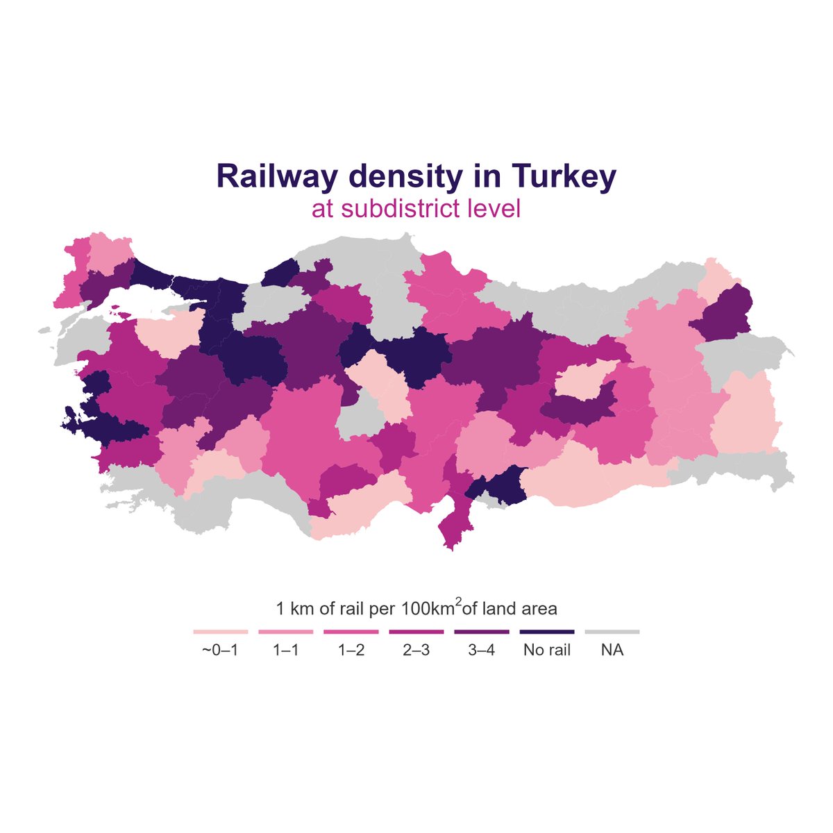 LAZARSofia1's tweet image. 🚂 I found an old tu by @milos_agathon on railway density using #OSM datasets. I mapped #Turkey 🇹🇷 and #Switzerland 🇨🇭..

See the difference? Any thoughts

Railway density tells a lot about infrastructure &amp;amp; geography...Switzerland packs in rails, while Turkey spreads them out!
#R