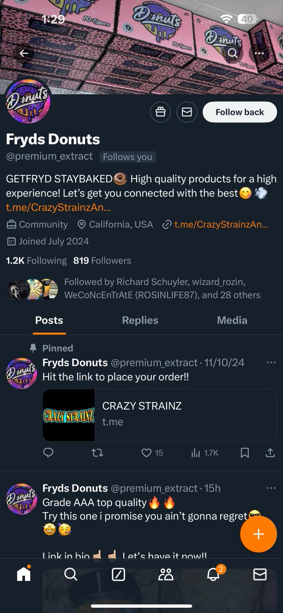 Lots of you are following this scam account. Be Safe…