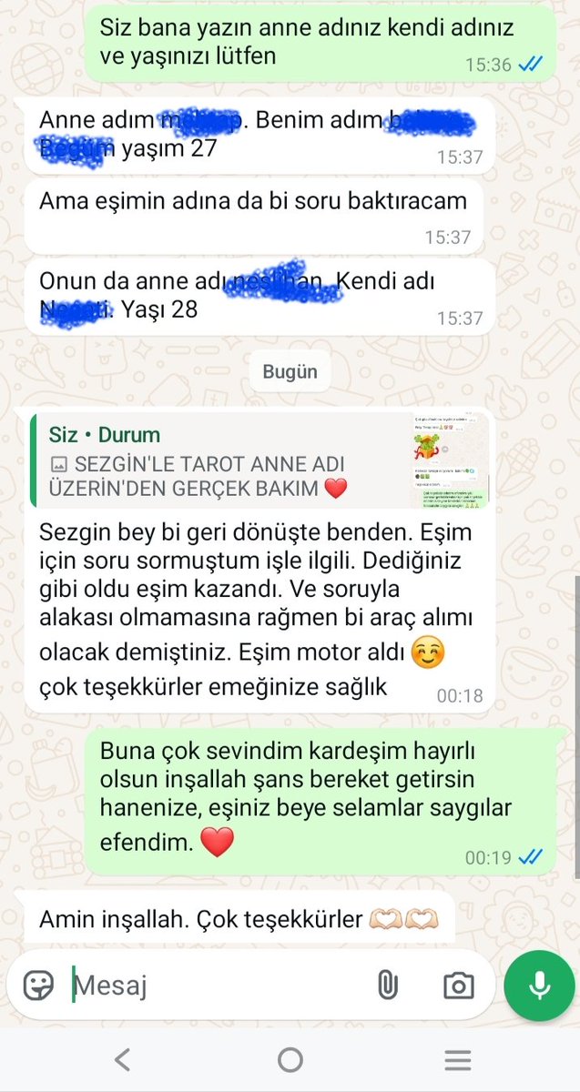 SEZGİN'LE TAROT ANNE ADI ÜZERİN'DEN GERÇEK BAKIM ❤️
