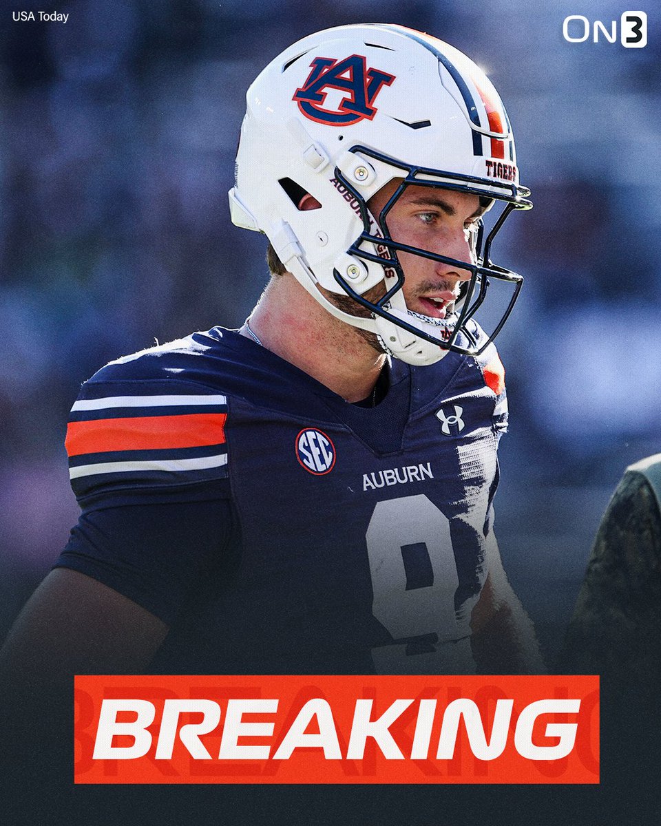 On3's tweet photo. BREAKING: Auburn QB Walker White plans to enter the NCAA Transfer Portal, @petenakos reports👀

https://t.co/U31NaOwnr0 https://t.co/THWZ3X4e3F