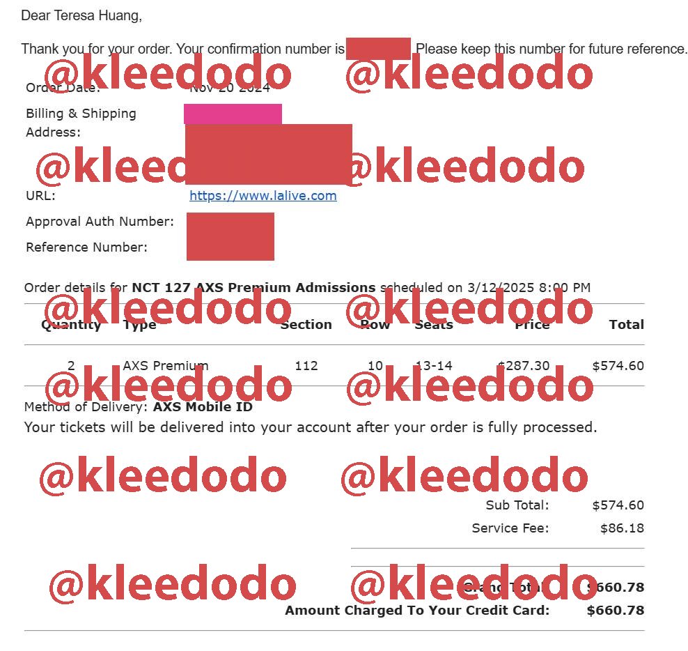 kleedodo's tweet photo. [WTS] selling 3 lower bowl tickets to
NCT 127 4th tour MOMENTUM in LA Crypto

• Sec 112, Row 10
• Seats 13, 14, 18 

• BELOW face value to get these extra tickets off my hands
• $300 each but can negotiate 
• can send more proof + facetime https://t.co/MAefOHBRgH