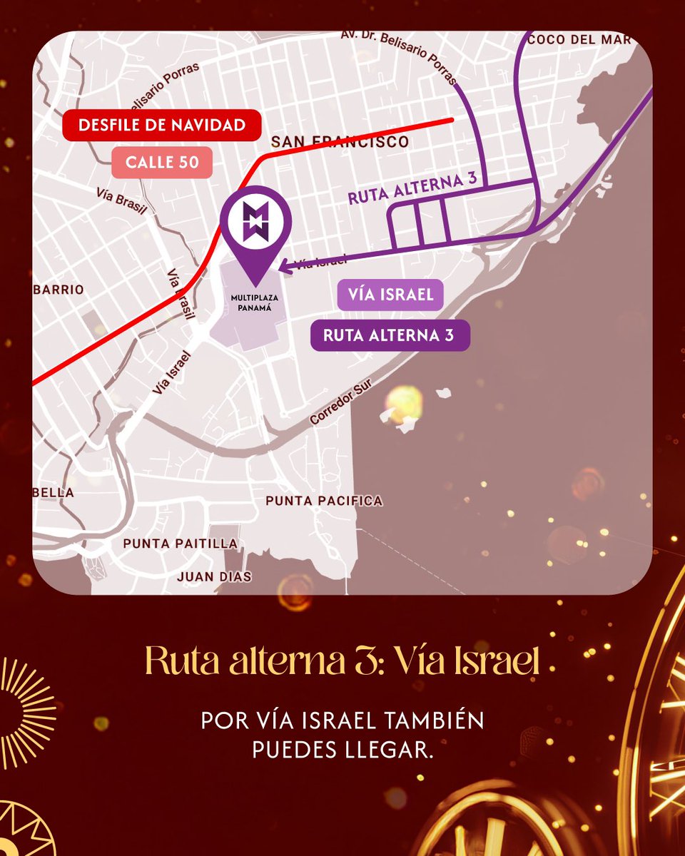 ¡No te dejes detener por nada! Este domingo 15 de diciembre, te dejamos tres rutas alternativas para llegar a Multiplaza y disfrutar de todas las experiencias que tenemos para ti.✨🙌🏻