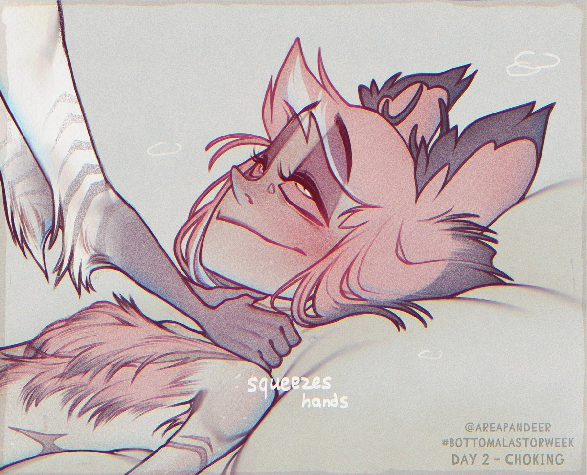 areaPanDeer's tweet photo. Day 2 - Choking #BottomAlastorWeek2024

Don't worry about him, he's feeling nice! He's in heaven 🤍🔆
Don't repeat this old men's games at home!! (I'm serious)

#BottomAlastorWeek #HazbinHotel #RadioApple #LuciferMorningstar #Alastor https://t.co/2jY3j0QbPU