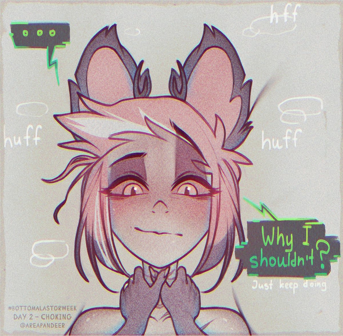 areaPanDeer's tweet photo. Day 2 - Choking #BottomAlastorWeek2024

Don't worry about him, he's feeling nice! He's in heaven 🤍🔆
Don't repeat this old men's games at home!! (I'm serious)

#BottomAlastorWeek #HazbinHotel #RadioApple #LuciferMorningstar #Alastor https://t.co/2jY3j0QbPU