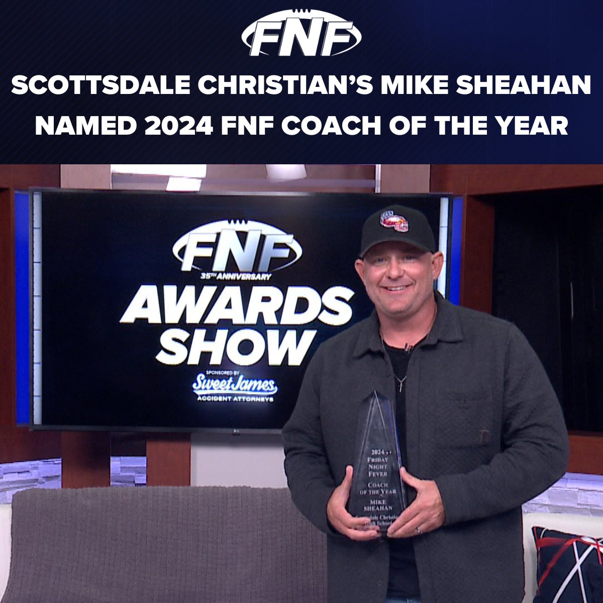 Congrats to the 2024 <a href="/12News/">12 News</a>/<a href="/12SportsAZ/">12 SPORTS</a> #FridayNightFever Coach of the Year: <a href="/MikeSheahan122/">Mike Sheahan</a> from <a href="/EaglesSCAFB/">SCA Football</a>! 

Story from <a href="/CamCox12/">Cameron Cox</a>: 12news.com/article/sports… 

Video: youtu.be/Ps0zQK-nRrM