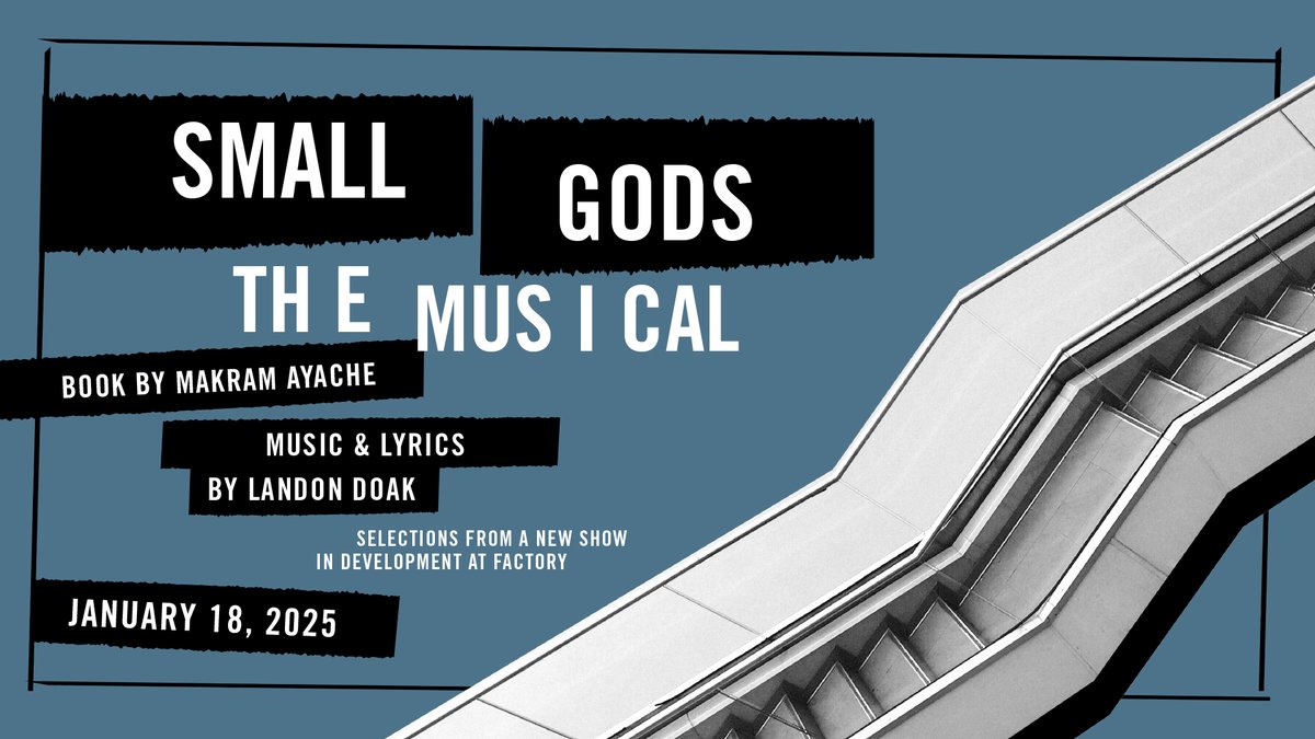 Factory Theatre (@factorytoronto) on Twitter photo Jan 18 only: selections from Small Gods the Musical, written by <a href="/makramayache/">Makram Ayache</a> with music and lyrics by Landon Doak, is an ode to the creative joy that is found in Queerness. A group of teenagers work in a mall, explore first love, grapple w next steps, and follow their dreams. Jan 18 only: selections from Small Gods the Musical, written by <a href="/makramayache/">Makram Ayache</a> with music and lyrics by Landon Doak, is an ode to the creative joy that is found in Queerness. A group of teenagers work in a mall, explore first love, grapple w next steps, and follow their dreams.