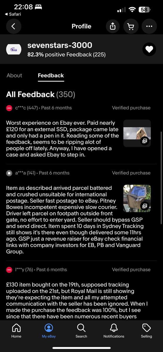 mizzhogbear's tweet photo. @eBay_UK why are you allowing scammers to continue scamming people ? I advised you of this months ago and I got penalised !! https://t.co/hhtI4NWm3i