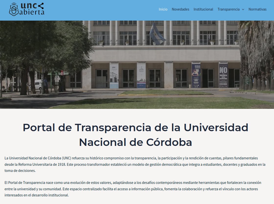 Finalmente, luego de casi dos años de construir definiciones de datos, pulir consultas a bases de datos, recopilar información, configurar software abierto, y un largo etcétera, desde la <a href="/unc_cordoba/">UNC</a> pusimos en línea el Portal de Transparencia: transparencia.unc.edu.ar
