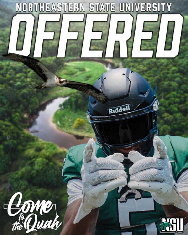 Blessed to receive an offer from <a href="/NSU_Football/">Northeastern State Football</a> 💚🤍<a href="/CoachSuth74/">Noah Sutherland</a> <a href="/CoachChev6/">Darrin Chiaverini</a> <a href="/CoachDT_TFB/">DT</a>