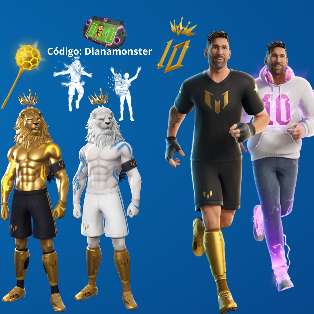 SORTEO Lote DE MESSI: 🎁 <a href="/Fortnite_ES/">Fortnite_ES</a> Me mandó 2 lotes para reglarles!! Daré 1 acá y el otro en mi IG stories!
Dale RT y sígueme: <a href="/DianaMonsters/">Diana Monster 👻</a> Cuéntame porque quieres este Lote! 💙 #EpicPartner #Messi #Fortnite