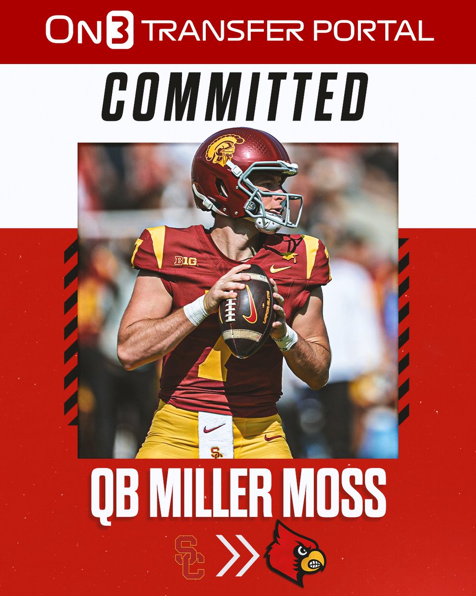 BREAKING: USC transfer QB Miller Moss has committed to Louisville, per ESPN🔴⚫️

on3.com/college/louisv…