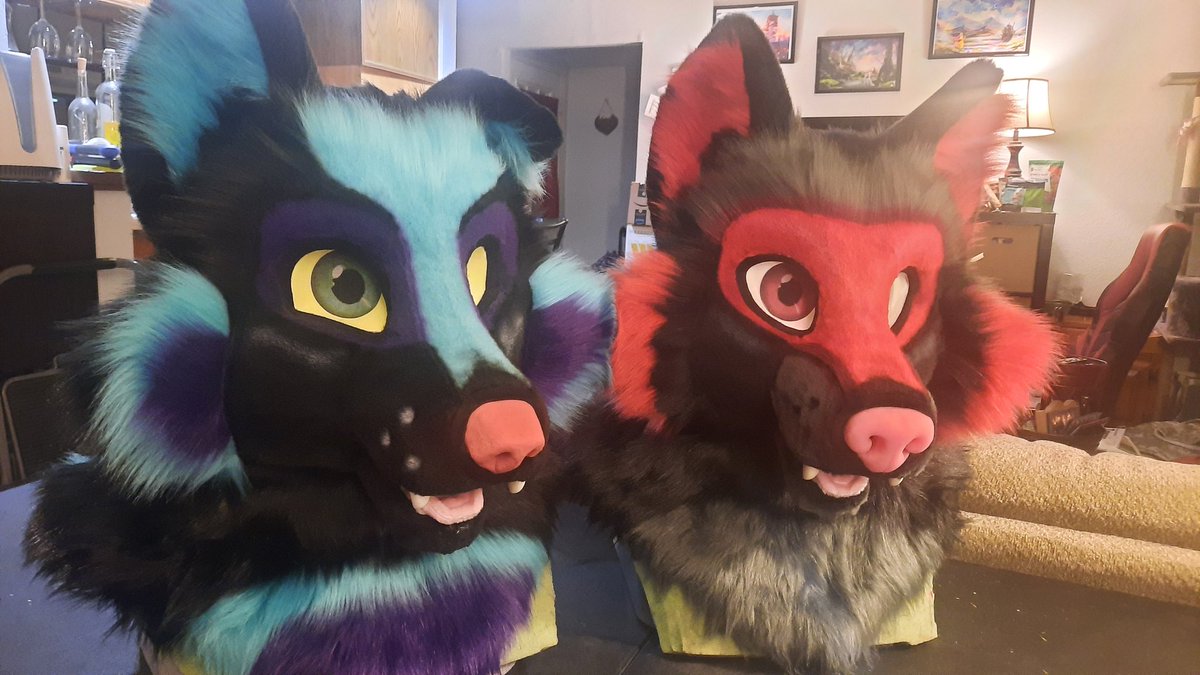 The first photo came up in a memory of mine today of some of my first fursuit heads I ever made and the second is some of my newest fursuit heads! 
Damn.. the progress I've made through the years is shocking! Its good to look back sometimes and see that how much I've improved!