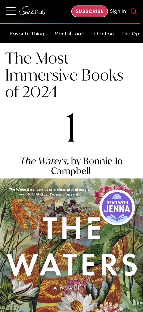 Jael Montellano (@gathcreator) on Twitter photo <a href="/bonniejocampbel/">bonnie jo campbell</a>ās THE WATERS was named the most immersive book of 2024 by Oprah Daily this past week!
Revisit my interview with Bonnie in <a href="/HypertextMag/">Hypertext Magazine</a> : hypertextmag.com/we-might-save-⦠<a href="/bonniejocampbel/">bonnie jo campbell</a>ās THE WATERS was named the most immersive book of 2024 by Oprah Daily this past week!
Revisit my interview with Bonnie in <a href="/HypertextMag/">Hypertext Magazine</a> : hypertextmag.com/we-might-save-ā¦