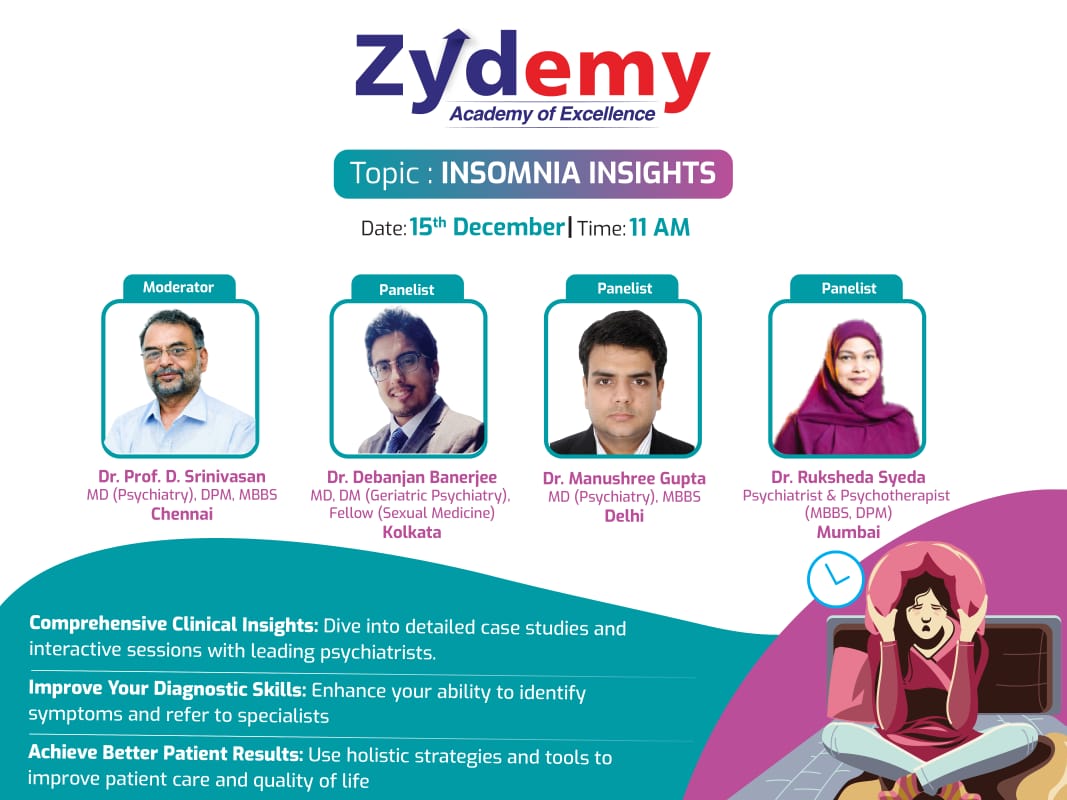 Dr Debanjan Banerjee (@drdebanjanbane1) on Twitter photo #Insomnia insights 📢
Did you know that long term sleep disturbances can lead to premature deaths??
JOIN US today 15th Dec at 11AM
👉🏼 zydemy.com
With <a href="/ruksheda_psych/">Ruksheda Syeda</a>, <a href="/Manushree/">Dr. Manushree Gupta</a>
Organized by <a href="/ZydusUniverse/">Zydus Lifesciences Ltd.</a> #Insomnia insights 📢
Did you know that long term sleep disturbances can lead to premature deaths??
JOIN US today 15th Dec at 11AM
👉🏼 zydemy.com
With <a href="/ruksheda_psych/">Ruksheda Syeda</a>, <a href="/Manushree/">Dr. Manushree Gupta</a>
Organized by <a href="/ZydusUniverse/">Zydus Lifesciences Ltd.</a>