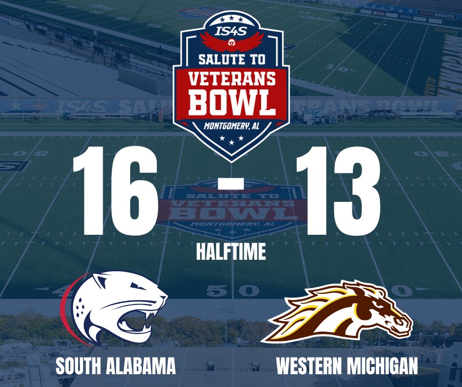 Halftime 🏈

South Alabama 16 | Western Michigan 13