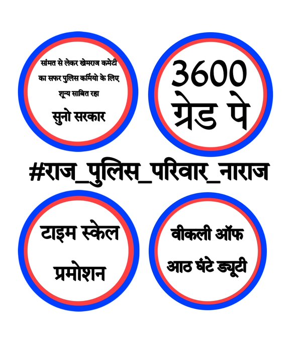 राजस्थान पुलिस का संदेश।
प्रधानमंत्री जी और मुख्यमंत्री जी, वेतन विसंगति और पदोन्नति की समस्या ने पुलिस कर्मियों का जीवन कठिन बना दिया है। तुरंत कदम उठाएं।
<a href="/PMOIndia/">PMO India</a> <a href="/RajCMO/">CMO Rajasthan</a>
#राज_पुलिस_परिवार_नाराज