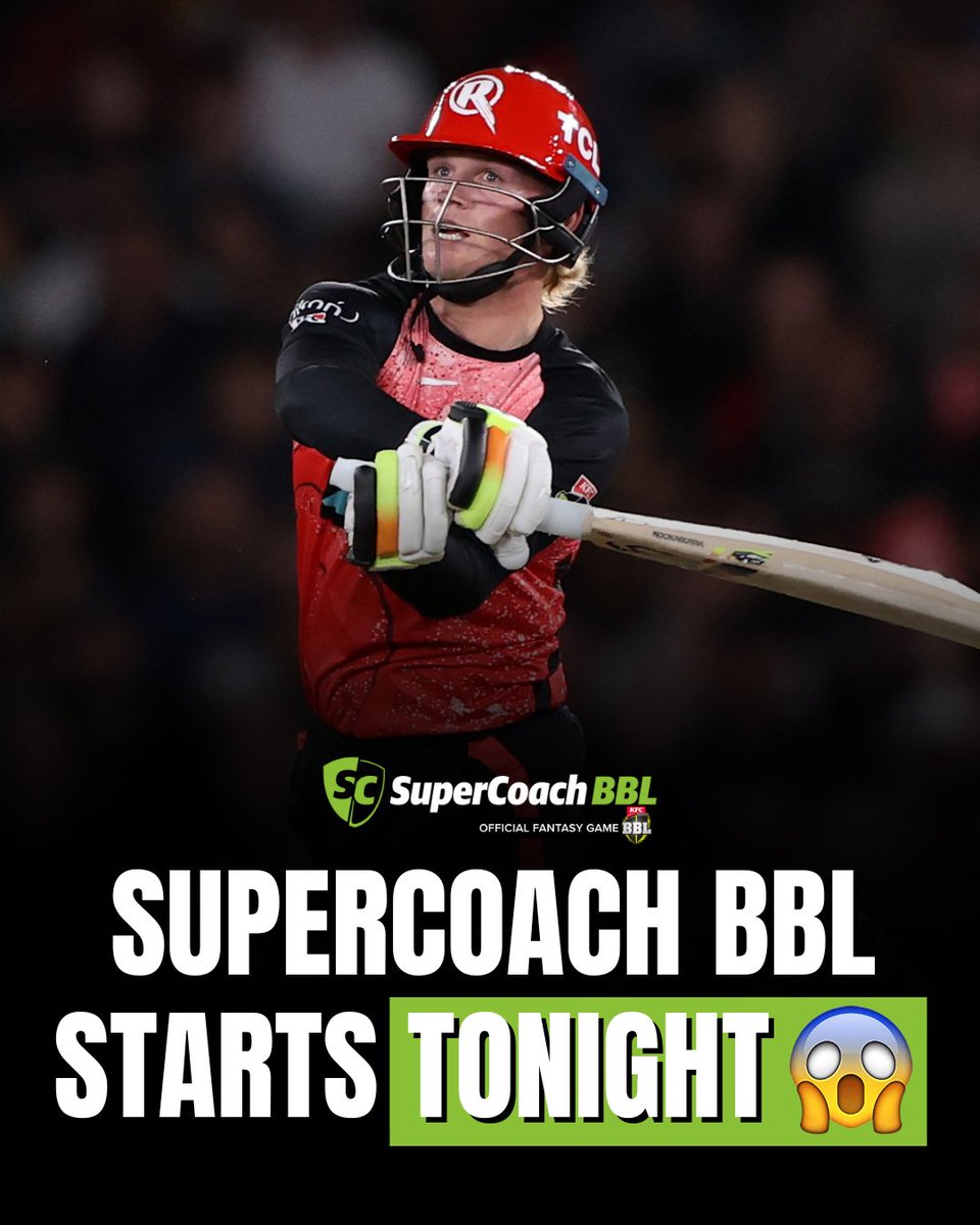 🚨SuperCoach BBL starts TONIGHT!

Avoid missing out on Melbourne Stars or Perth Scorchers (playing tonight!) by locking in your team now! #SuperCoach #BBL <a href="/BBL/">KFC Big Bash League</a>

🏏➡️SuperCoach.com.au