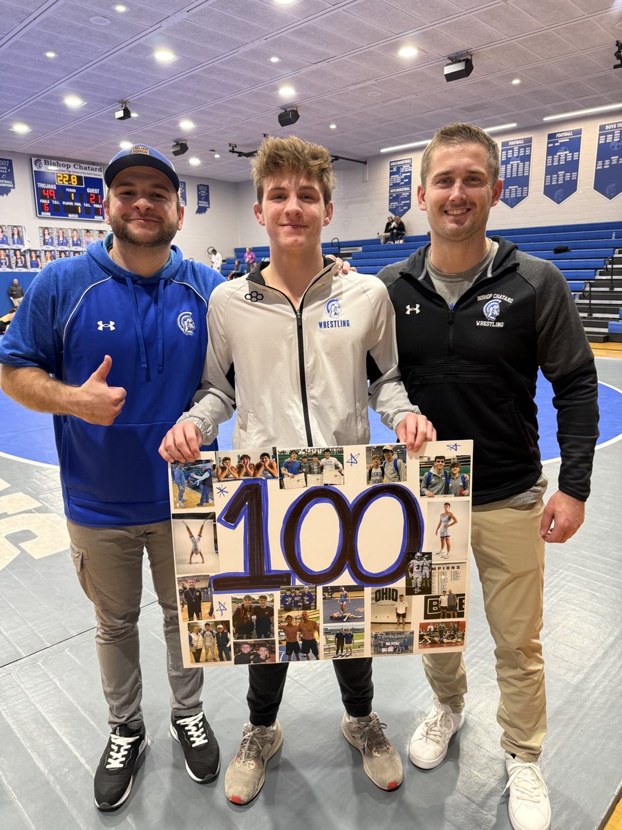 Congrats to <a href="/OhioBobcatsWR/">Ohio Wrestling</a> commit Sam Bustamante on joining the 100-win club this afternoon! 💯
