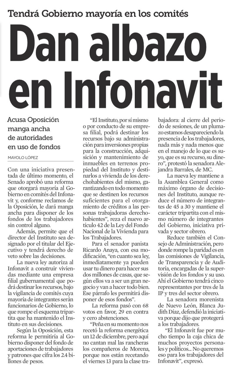 En una iniciativa sorpresa y aprobada al vapor, el gobierno podrá hacer lo que quiera con los fondos del <a href="/Infonavit/">Infonavit</a> 
El ex director de Pemex (que mal administró la empresa), ahora al frente del Infonavit podrá disponer de tú dinero y de las contribuciones que has hecho a lo largo