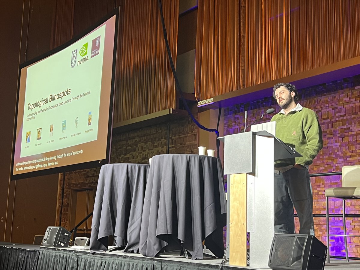 Another contributed talk by Yam Eitan from Technion on Topological Blindspots.

"Understanding and Extending Topological Deep Learning Through the Lens of Expressivity"!