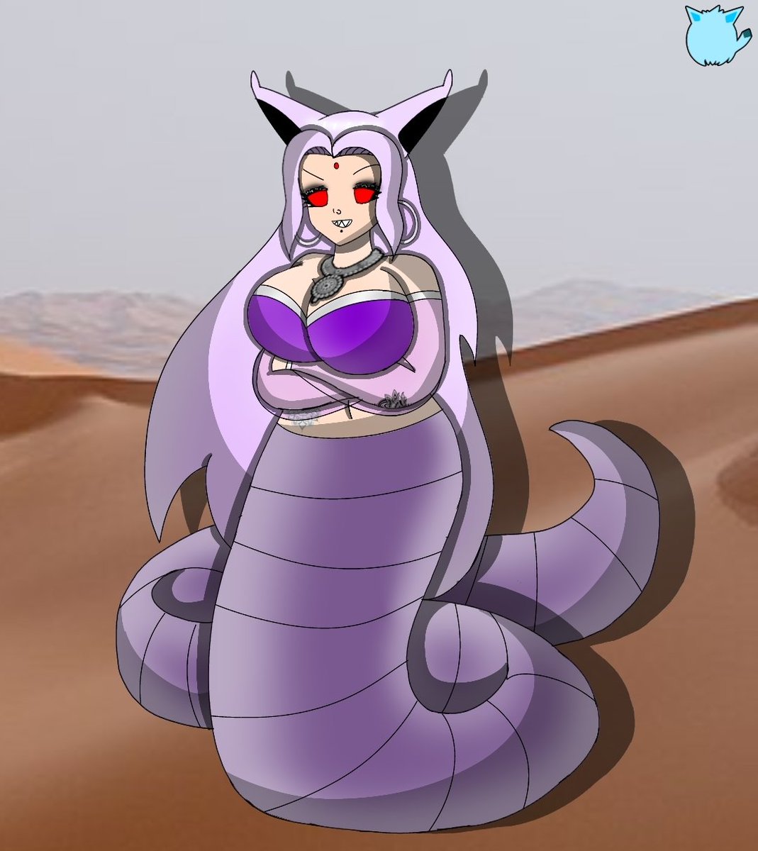 SayloinRiki's tweet photo. Sandworm Naga Esanika
😼😈🪱🏜️🖤💜🔥✨
.
#pokemon #esanika #humanespeon #espeon #indianwoman #evilwoman #sandworm #monsterwoman #naga #lamia #wormtail #sandwormmonster #sand #desert #tracingart #fixingart #changingart #digitalart #monsterar #animeart #humanart #fanart #artwork https://t.co/NWLPMNiPbn