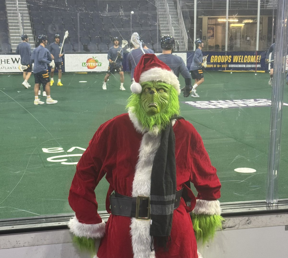 Feeling “Grinchy” at the <a href="/GeorgiaSwarmLAX/">Georgia Swarm Professional Lacrosse</a> game.