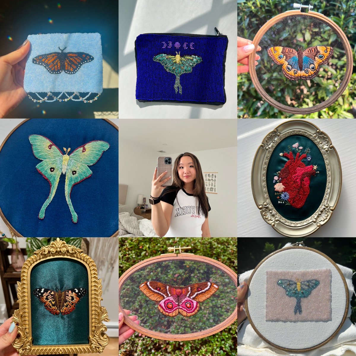 ktyembroidery's tweet image. #artvsartist2024 can you tell I love butterflies🦋