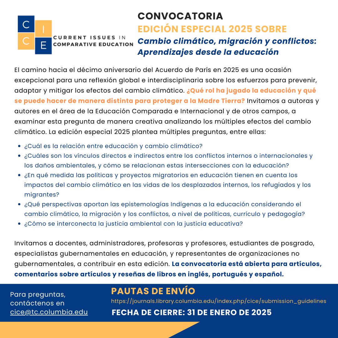 CICE Journal (@tc_cice) on Twitter photo NEW EXTENDED DEADLINE for Special Issue on Climate Change! <a href="/TeachersCollege/">Teachers College, Columbia University</a> NEW EXTENDED DEADLINE for Special Issue on Climate Change! <a href="/TeachersCollege/">Teachers College, Columbia University</a>