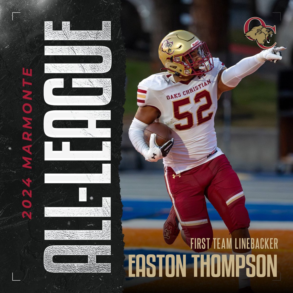 Easton Thompson (@eastonthompson9) on Twitter photo Blessed and honored to be named as All-League First Team Linebacker! Thank you to all my coaches and teammates for helping me along the way!
<a href="/CoachC_C/">Charles Collins</a> <a href="/BrownKai/">Kai Brown</a> <a href="/Malikcyphers/">👑</a> <a href="/805HSFB/">805 High School Football</a> <a href="/vcspreps/">VCS Preps</a> <a href="/247Sports/">247Sports</a> <a href="/LJ_Reyna/">Lorenzo J. Reyna</a> <a href="/JacksonMoore247/">Jackson Moore</a> <a href="/oclionsfootball/">OC Lions Football</a> <a href="/TheAcornSports/">Acorn Sports</a> <a href="/alecsimpson5/">Alec Simpson</a> Blessed and honored to be named as All-League First Team Linebacker! Thank you to all my coaches and teammates for helping me along the way!
<a href="/CoachC_C/">Charles Collins</a> <a href="/BrownKai/">Kai Brown</a> <a href="/Malikcyphers/">👑</a> <a href="/805HSFB/">805 High School Football</a> <a href="/vcspreps/">VCS Preps</a> <a href="/247Sports/">247Sports</a> <a href="/LJ_Reyna/">Lorenzo J. Reyna</a> <a href="/JacksonMoore247/">Jackson Moore</a> <a href="/oclionsfootball/">OC Lions Football</a> <a href="/TheAcornSports/">Acorn Sports</a> <a href="/alecsimpson5/">Alec Simpson</a>