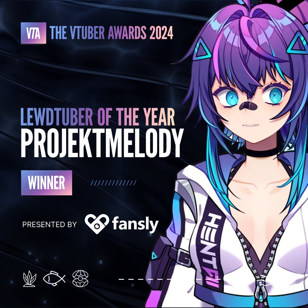 VTuberAwards's tweet image. 🔥Introducing the Lewdtuber of the Year award winner, presented by @fansly. Congratulations to @ProjektMelody! You are our shining star!
#LewdtuberOfTheYear #VTuberAwards2024