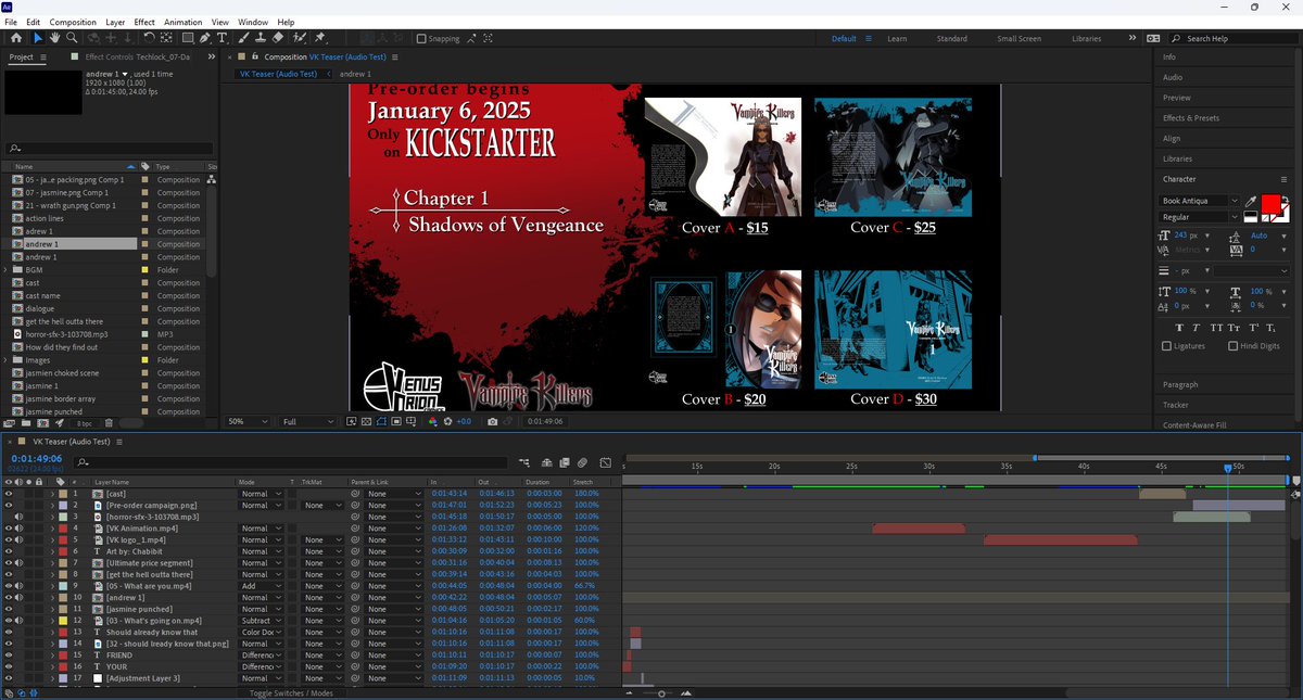 Chabibit1's tweet photo. Finally done with my own trailer for @VenusOrionComic @MugenLord 's chapter 1 of VK!

Trailer will be posted up on January 6th, alongside the final presentation. Please show your support for this #indiecomic by being there on launch date! https://t.co/dn9L0g1Rum
