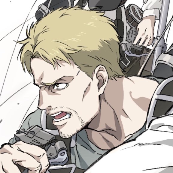 pigeonsquared's tweet photo. my friends tell me that i draw Reiner “hotter than canon” but then i look at him in canon https://t.co/x2xNxyI8Ay