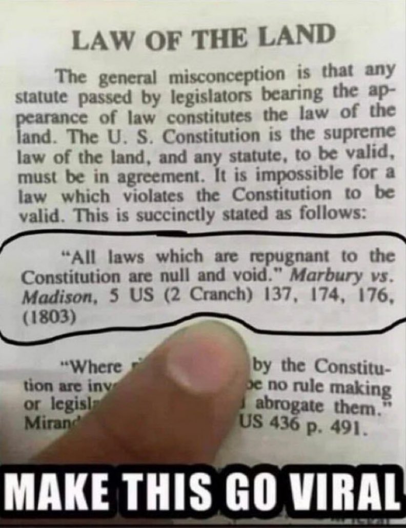 Mike Walk (@mikewalk519638) on Twitter photo <a href="/AVGirl4Life/">American Values 🇺🇸</a> The right to possess and bear arms shall not be infringed.
Furthermore, Marbury v Madison 1803
So no ban <a href="/AVGirl4Life/">American Values 🇺🇸</a> The right to possess and bear arms shall not be infringed.
Furthermore, Marbury v Madison 1803
So no ban